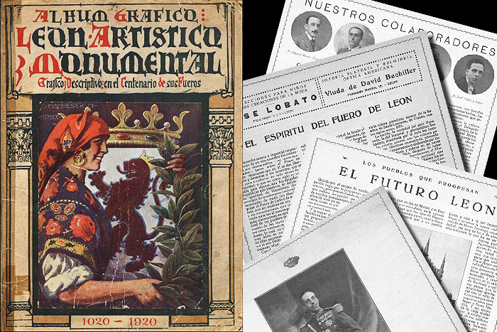 Álbum gráfico publicado con motivo de la conmemoración del noveno aniversario del Fuero de León en 1920